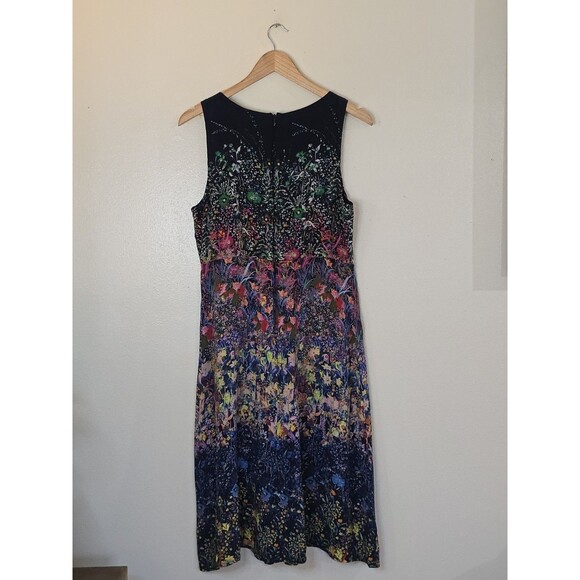 Anthropologie Maeve Larkspur 100% Silk Midi Dress Size 10 Floral Sleeveless - Picture 7 of 10